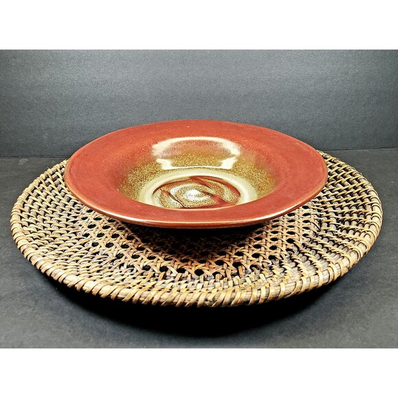 Pfaltzgraff Copper Leaf Rimmed Soup/Pasta Bowls, Set of 2, Rustic Dinnerware - Picture 5 of 10